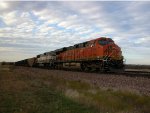 BNSF 6328  13Nov2011  On the rear of NB empty hoppers in EAST HERMAN 